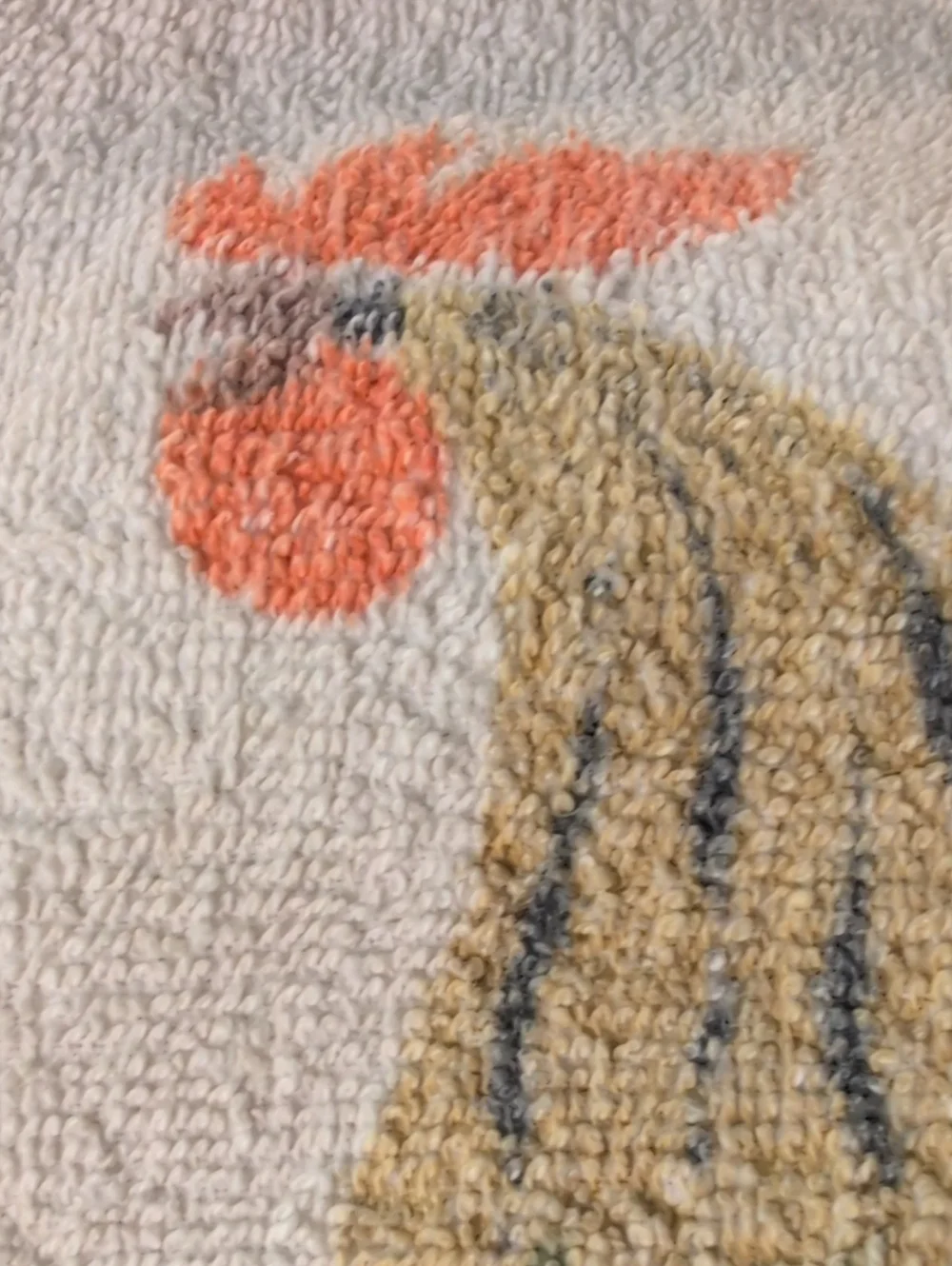 70s Vintage Rooster Hand Towel Kitchen Decor Terrycloth MCM